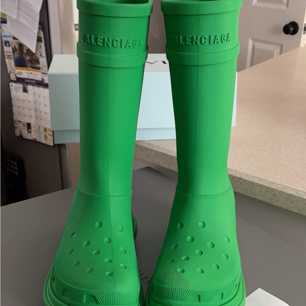 Balenciaga Green Rain Boots